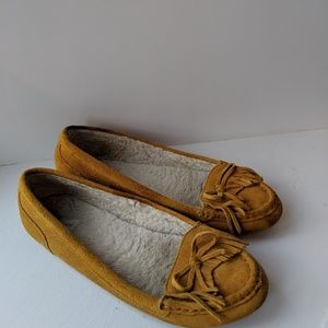 Sole Society Yellow Pari Suede Moccasin